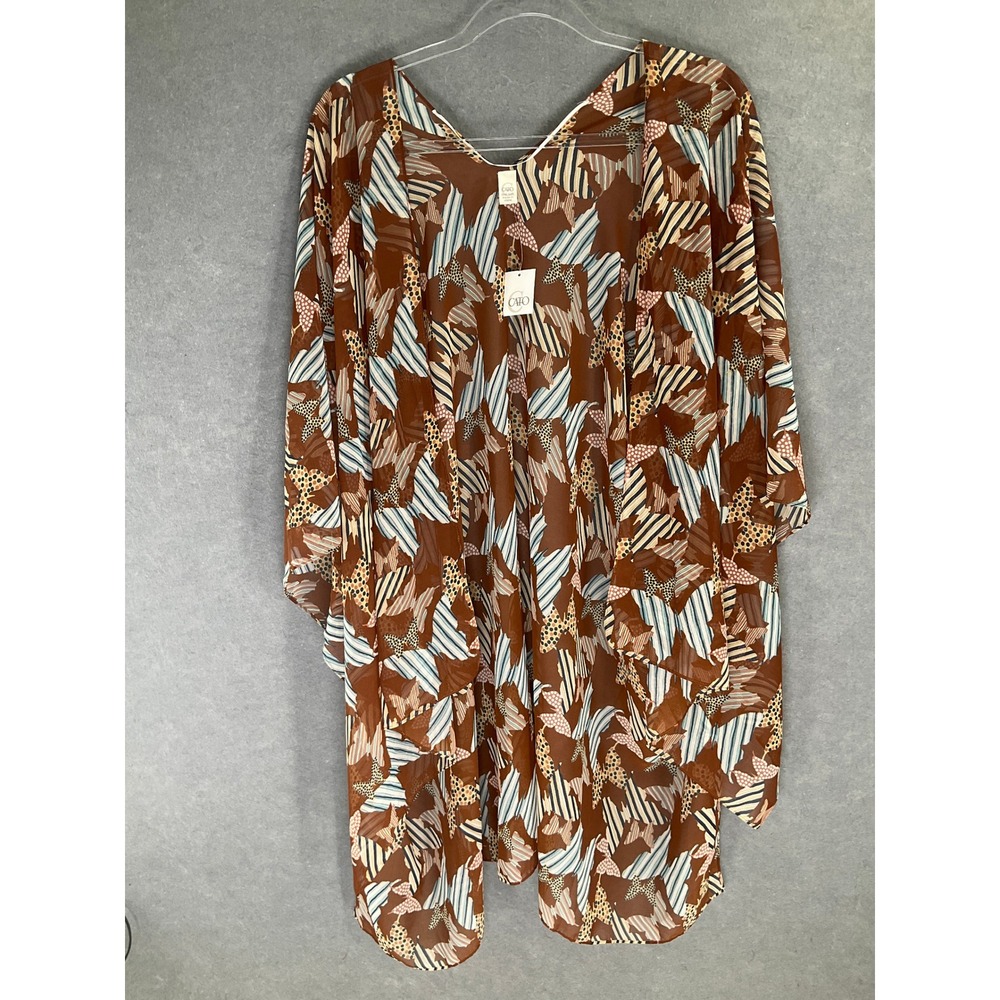 Cato Cardigan Womens Sz One‎ Size Butterfly Print Sheer Kimono Duster Whimsical